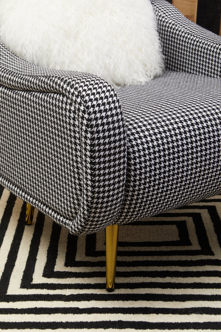 Chelsea Black And White Checked Armchair