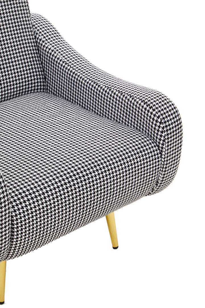 Chelsea Black And White Checked Armchair