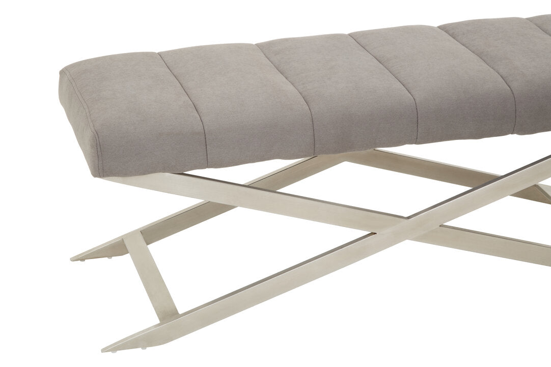 Richmond Grey Bench With Cross Base