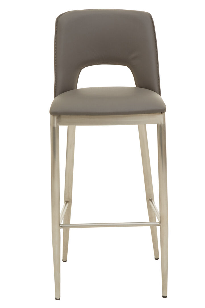 Richmond Grey Leather Effect Bar Chair