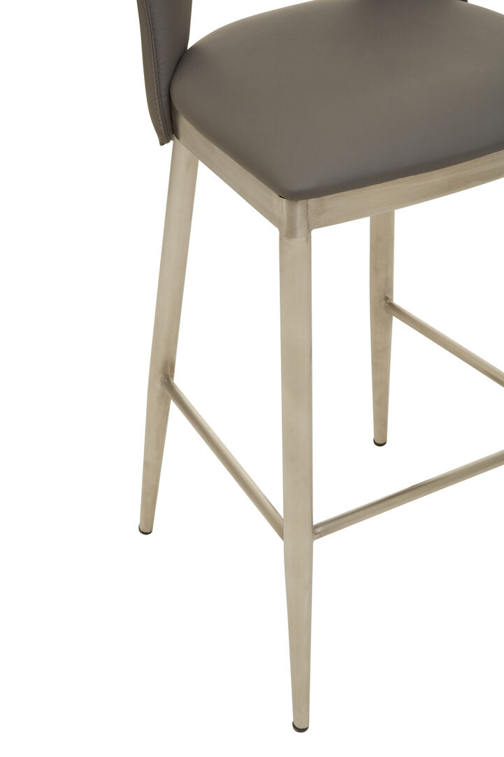 Richmond Grey Leather Effect Bar Chair