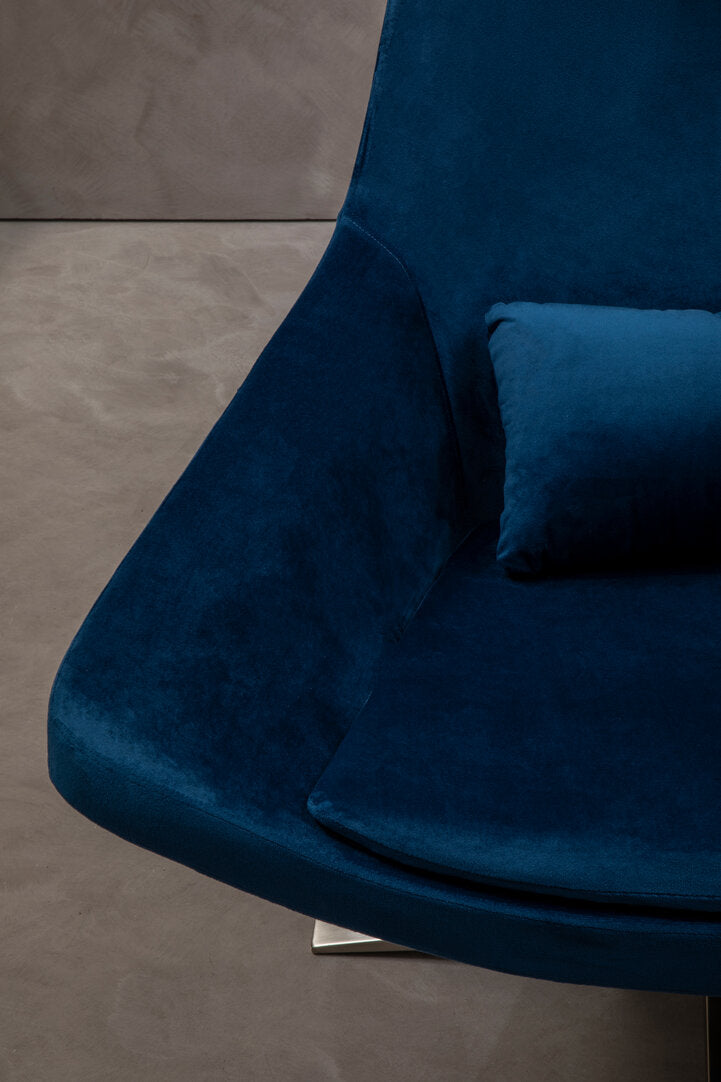 Savoy Navy Velvet Armchair
