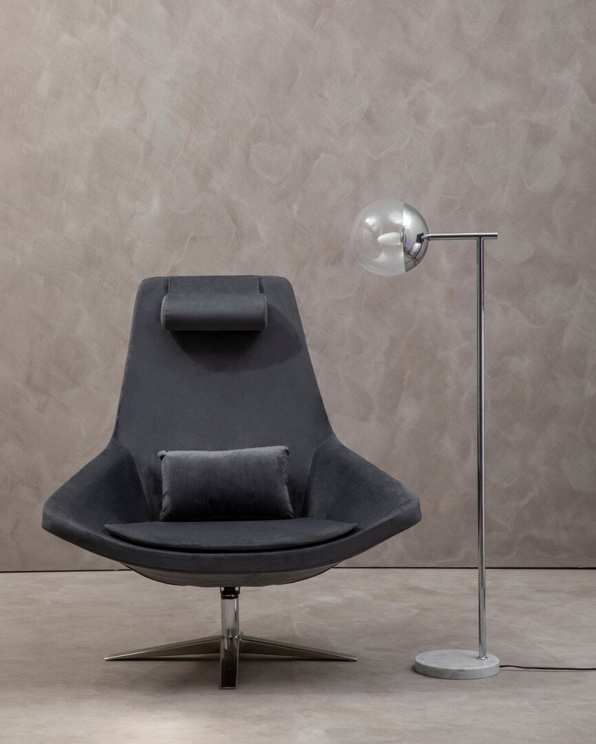 Savoy Grey Velvet Armchair