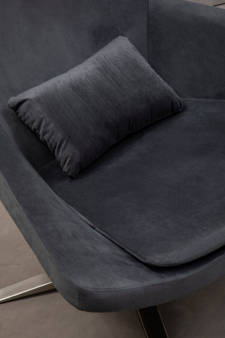 Savoy Grey Velvet Armchair