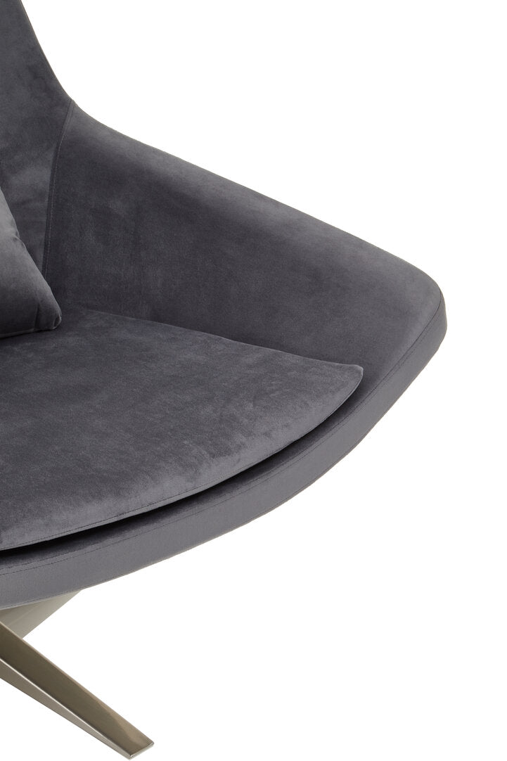 Savoy Grey Velvet Armchair