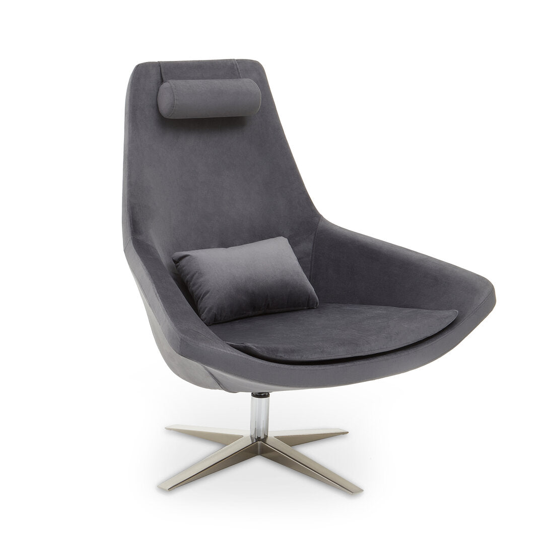 Savoy Grey Velvet Armchair
