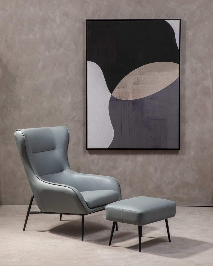 Verona Grey Armchair And Footstool
