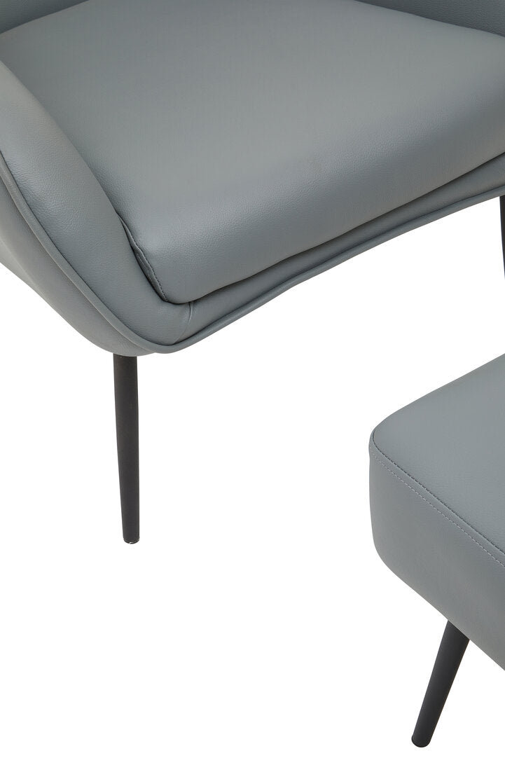 Verona Grey Armchair And Footstool