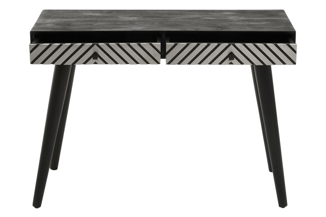 Cordoba Black and White Two Drawer Console Table