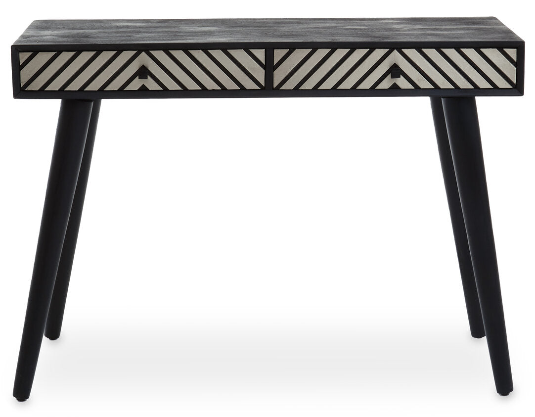 Cordoba Black and White Two Drawer Console Table