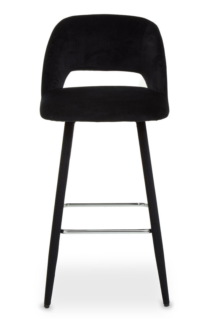 Florence Black Velvet Bar Chair