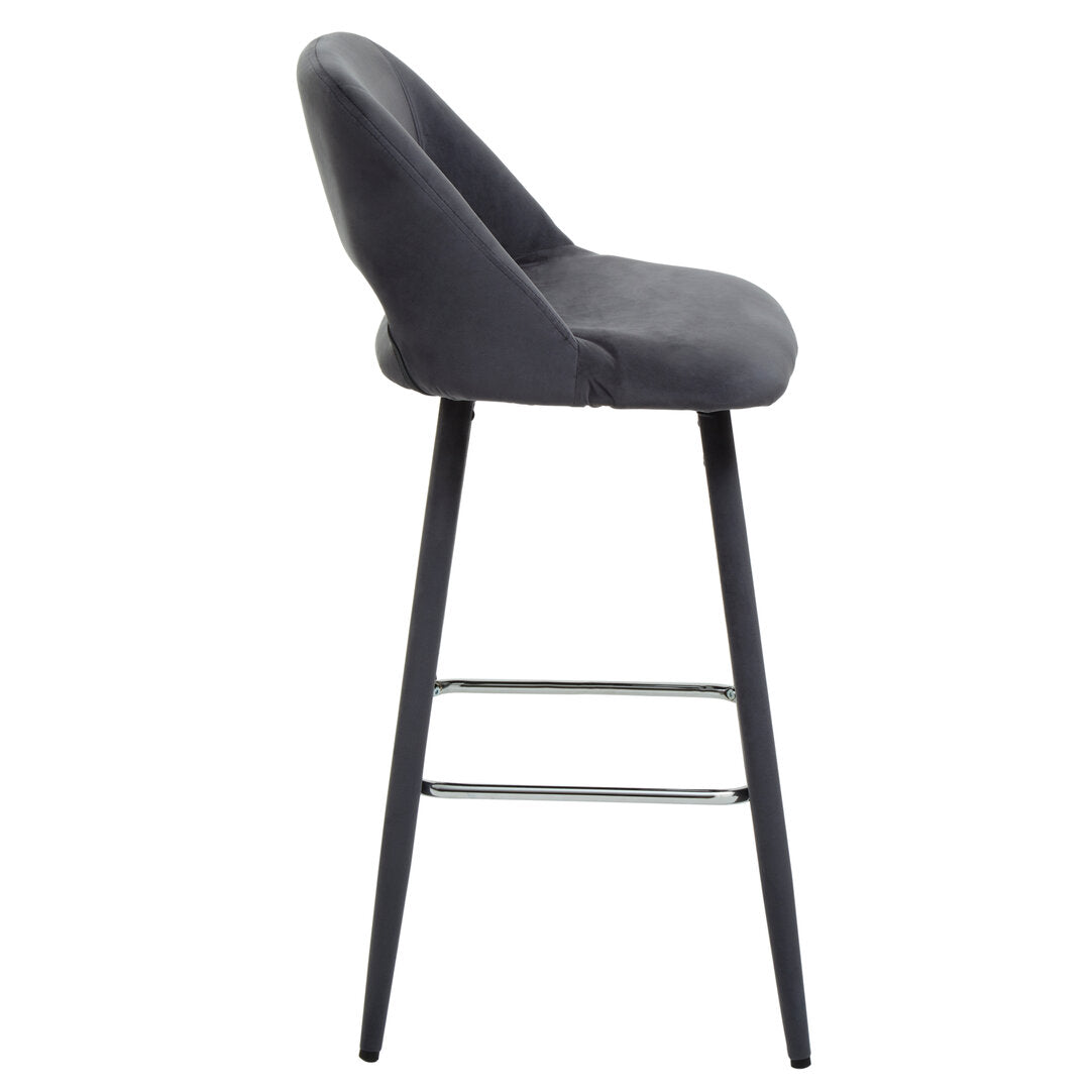 Florence Grey Velvet Bar Chair