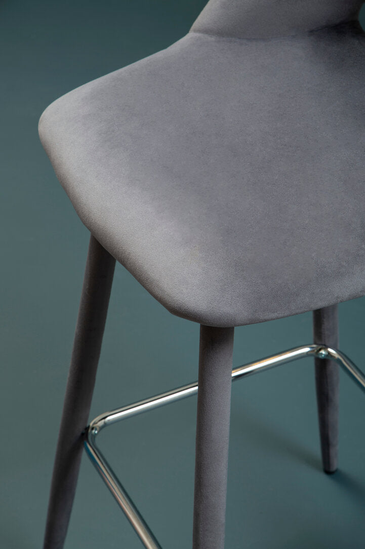 Florence Grey Velvet Bar Chair