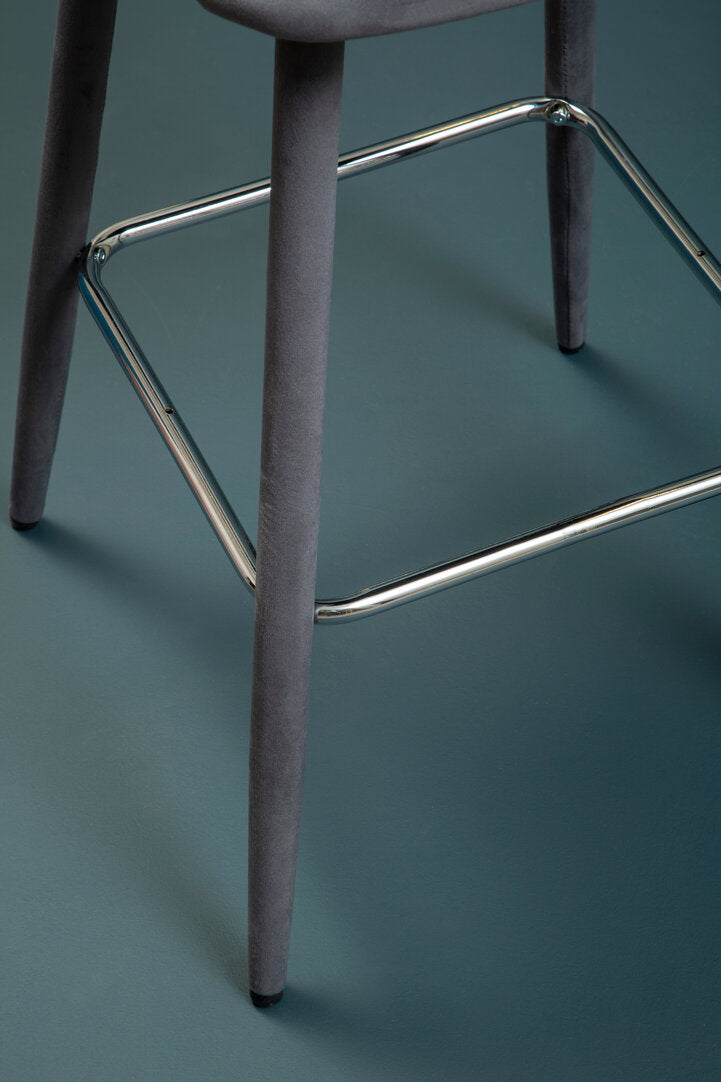 Florence Grey Velvet Bar Chair