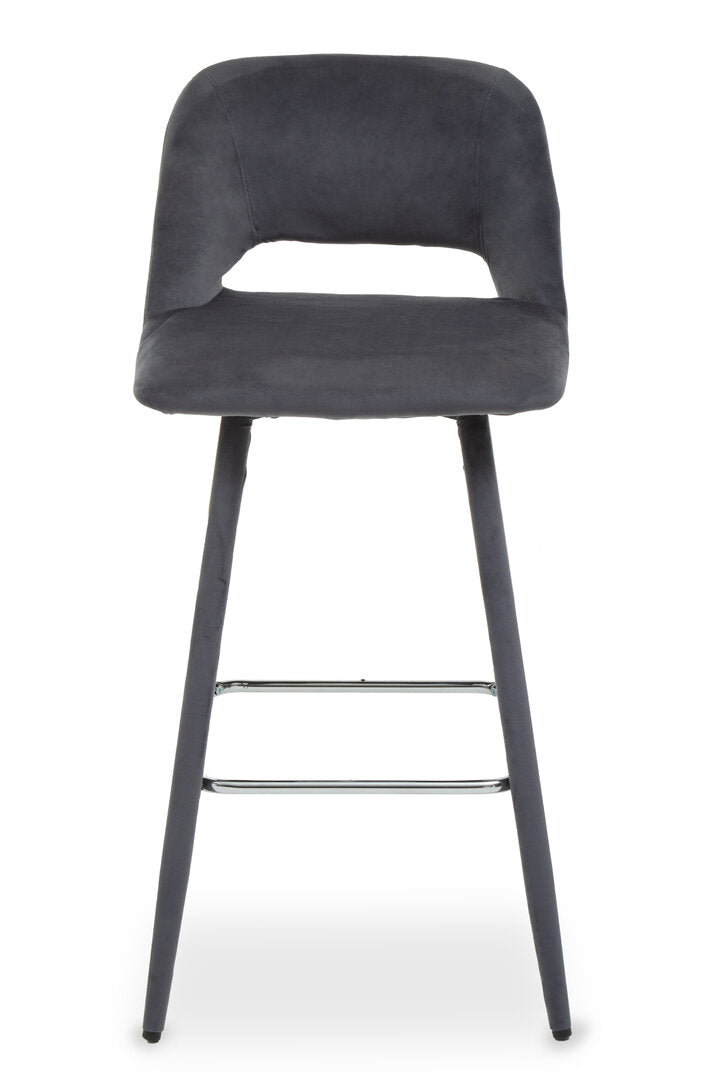 Florence Grey Velvet Bar Chair