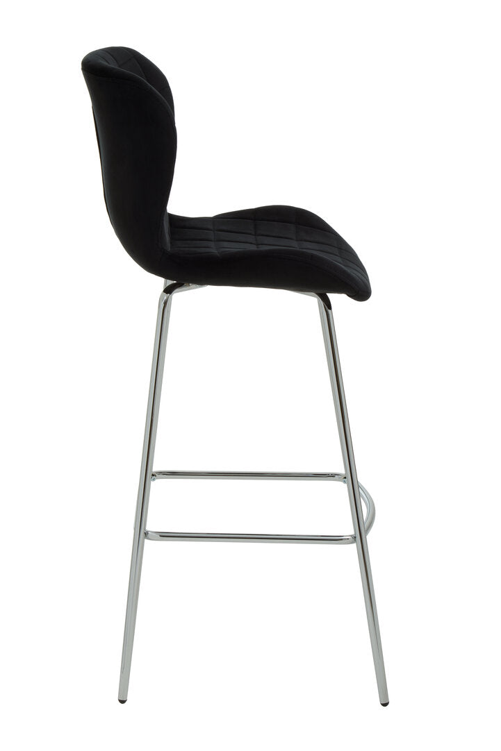 Amalfi Black Velvet Bar Chair