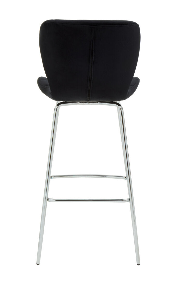 Amalfi Black Velvet Bar Chair