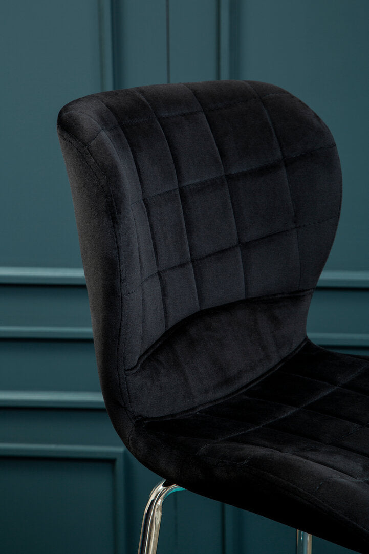 Amalfi Black Velvet Bar Chair