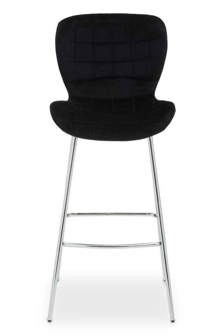 Amalfi Black Velvet Bar Chair