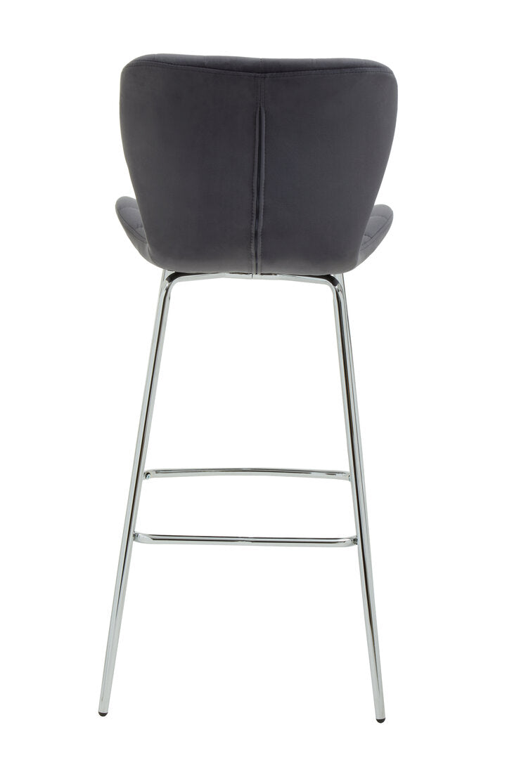 Amalfi Velvet Bar Chair Grey
