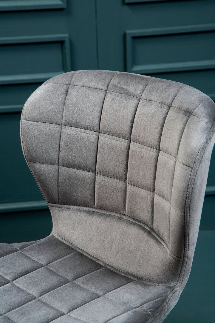 Amalfi Grey Velvet Bar Chair
