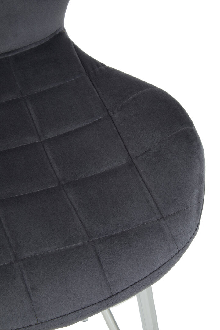 Amalfi Grey Velvet Bar Chair
