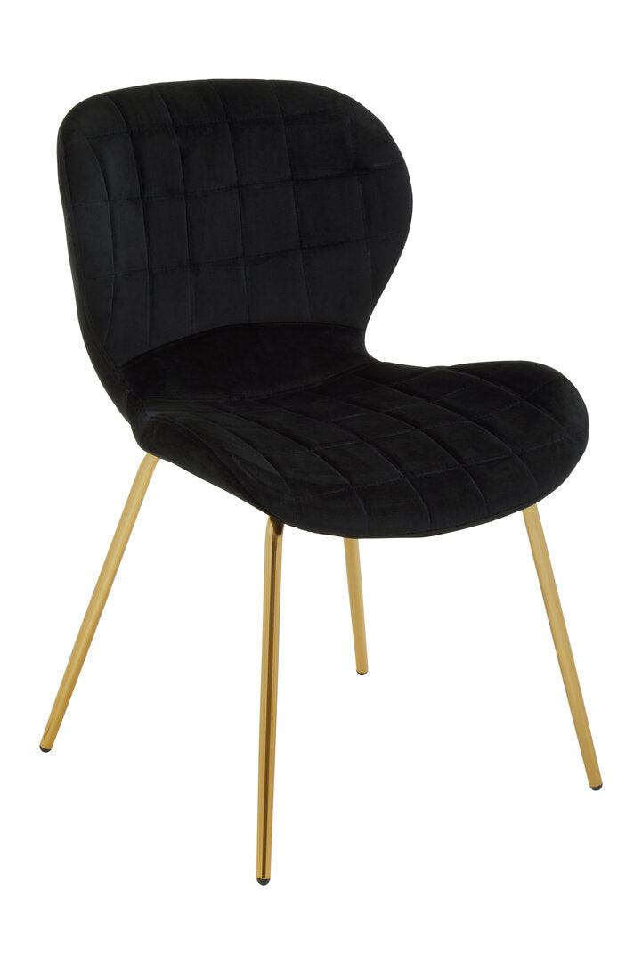 Amalfi Black Velvet Dining Chair