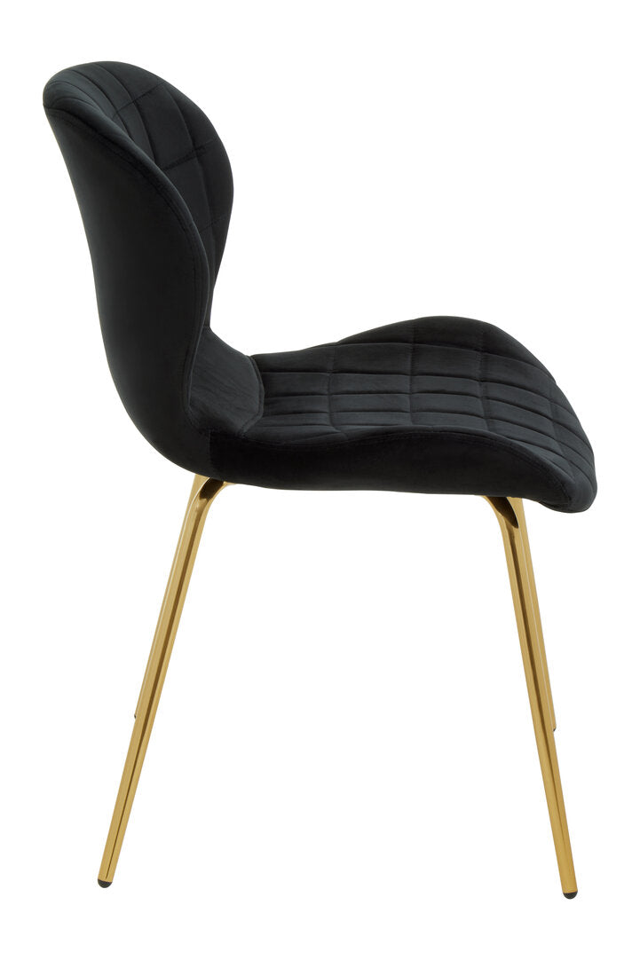 Amalfi Black Velvet Dining Chair
