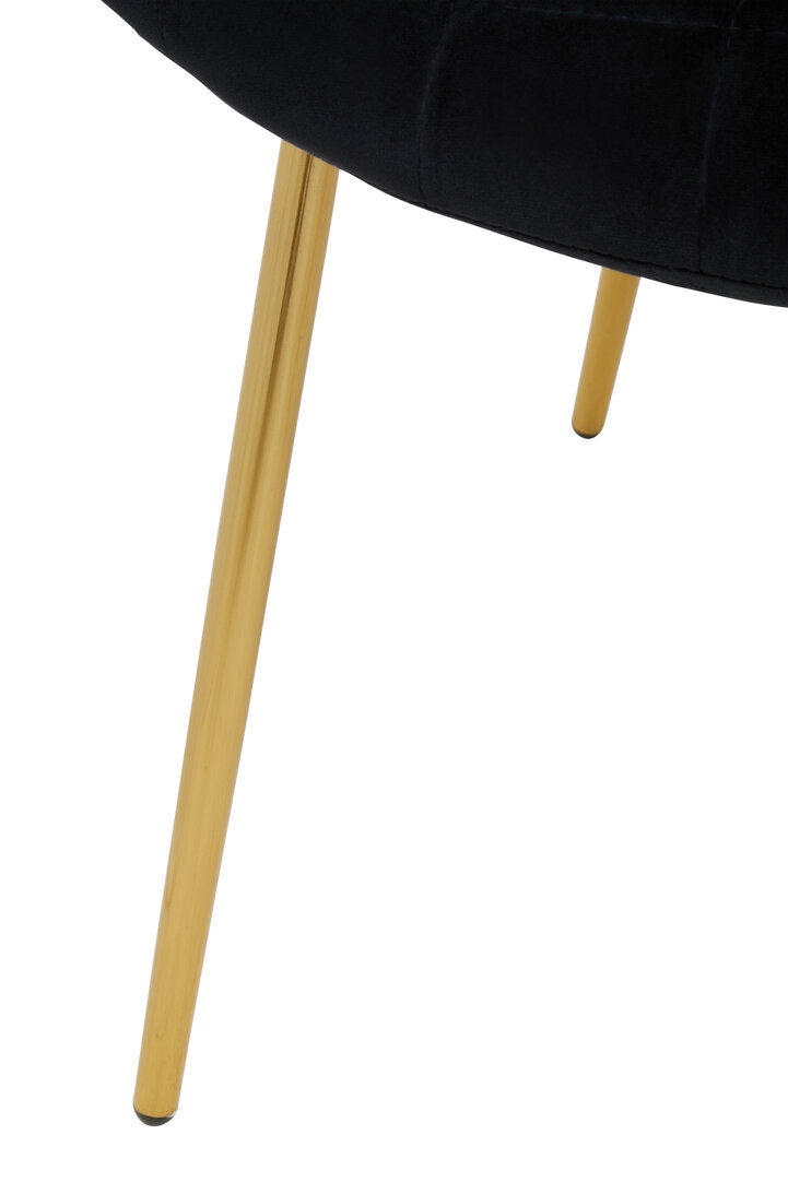 Amalfi Black Velvet Dining Chair