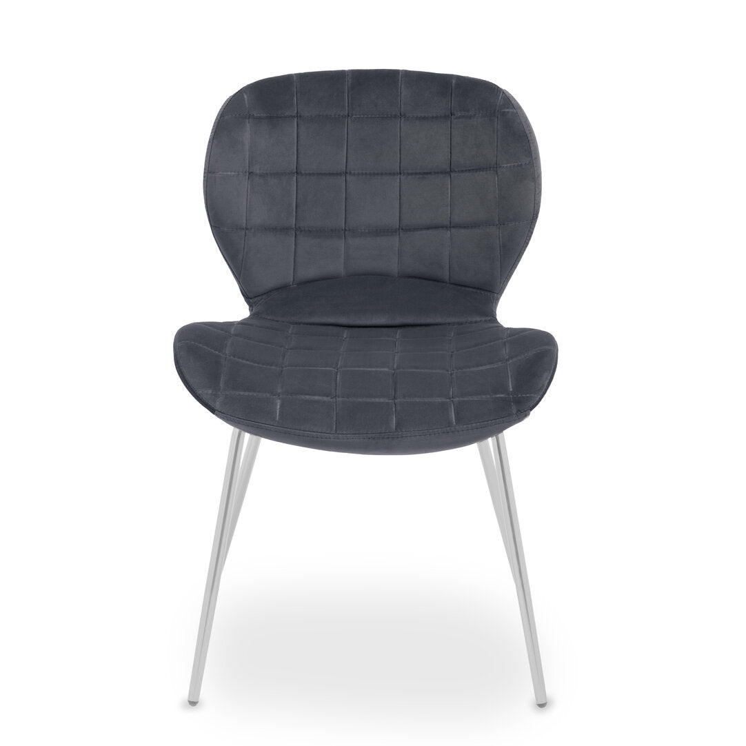 Amalfi Velvet Dining Chair Grey