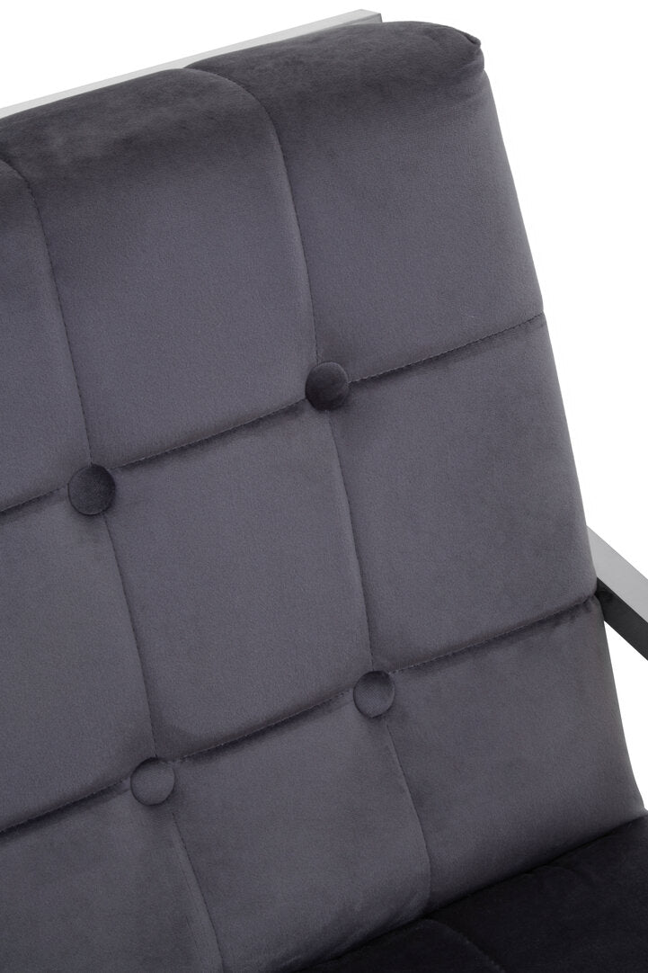 Monaco Grey Velvet Chair with Stainless Steel Frame