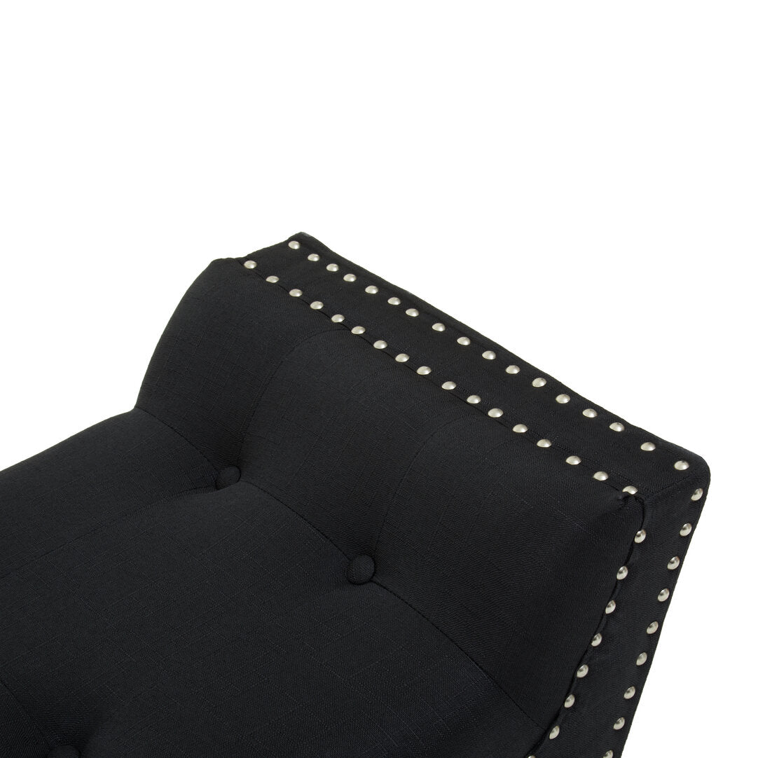 Cannes Black Fabric Bench