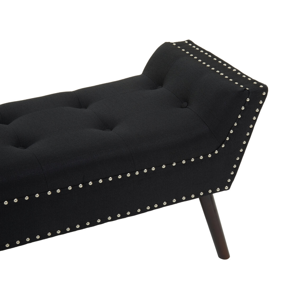 Cannes Black Fabric Bench
