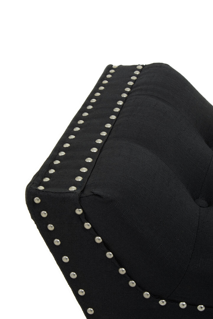 Cannes Black Fabric Bench