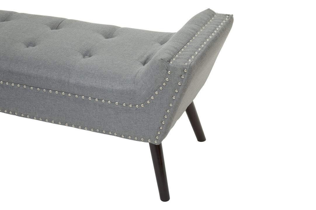 Cannes Grey Fabric Bench