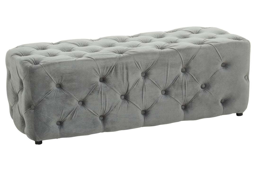 Cannes Grey Velvet Bench