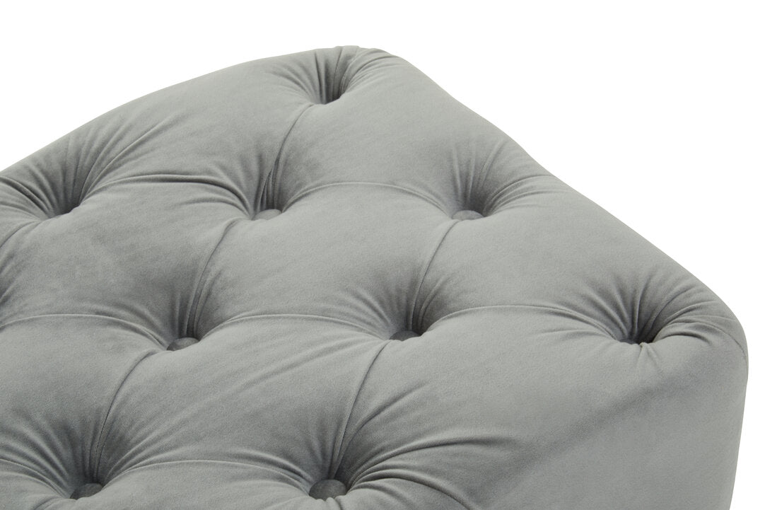 Cannes Grey Velvet Bench