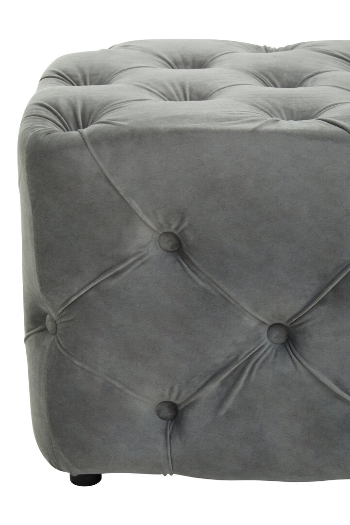 Cannes Grey Velvet Bench
