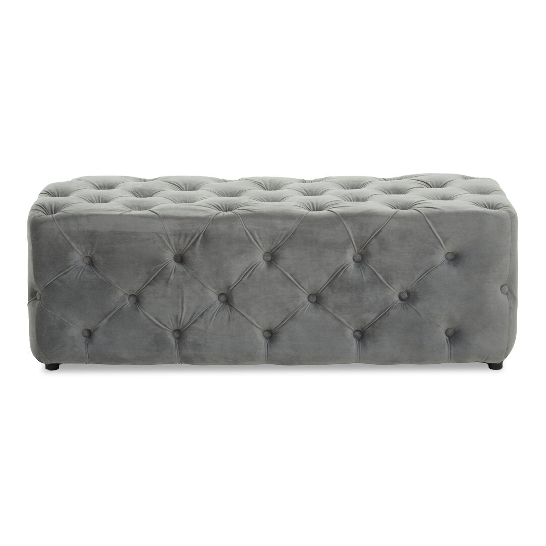 Cannes Grey Velvet Bench
