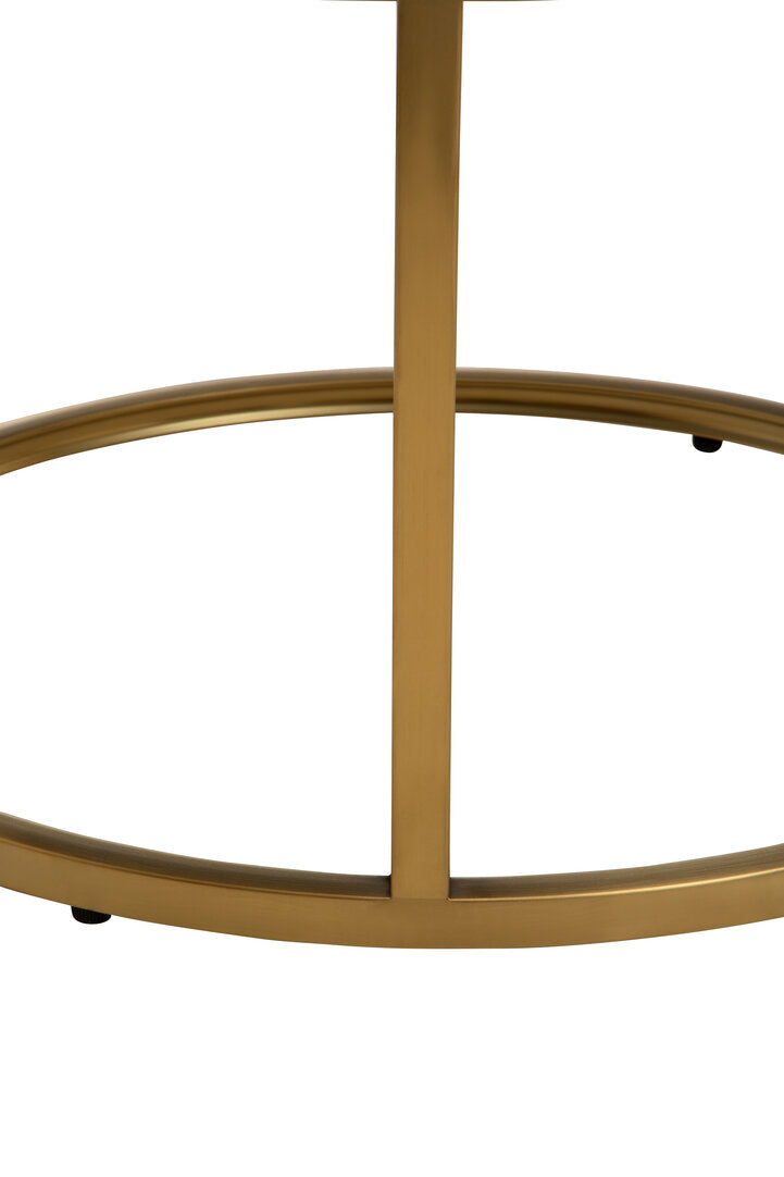 Como Set of 2 Gold and Black Round Nesting Coffee Tables
