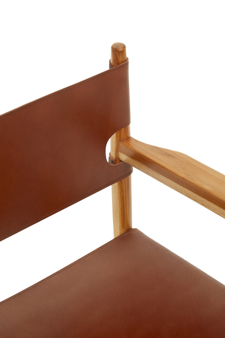 Seville Antique Brown Leather Chair