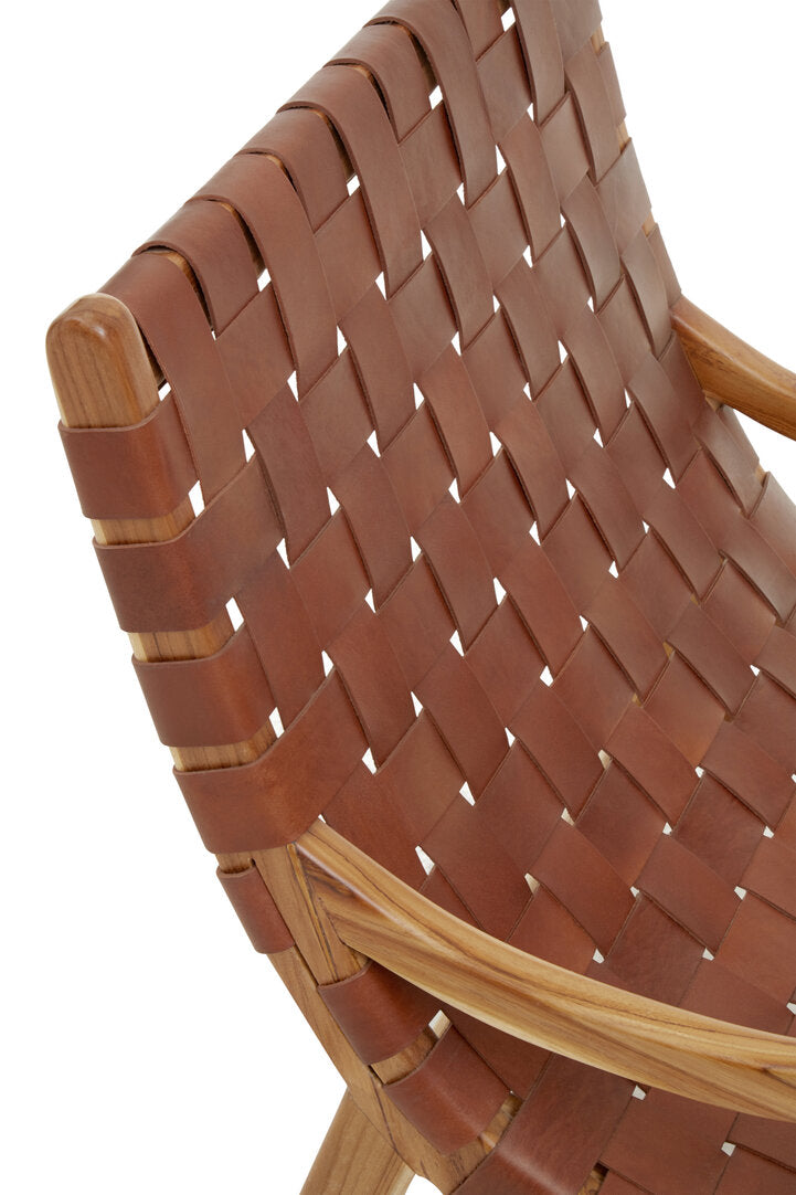 Seville Brown Woven Leather Chair