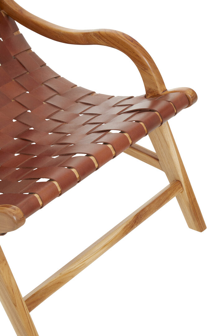 Seville Brown Woven Leather Chair