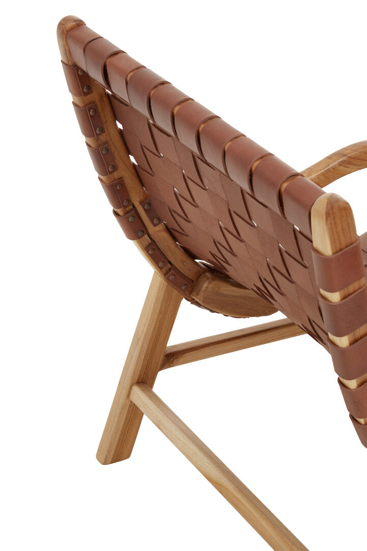 Seville Brown Woven Leather Chair