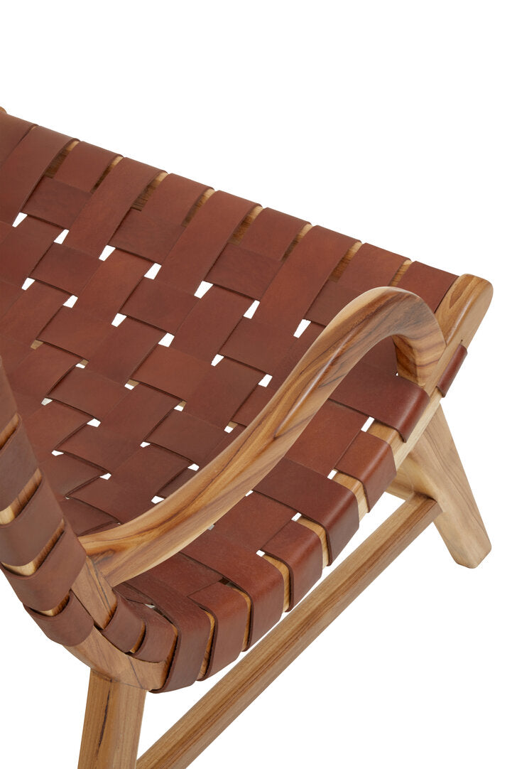 Seville Brown Woven Leather Chair