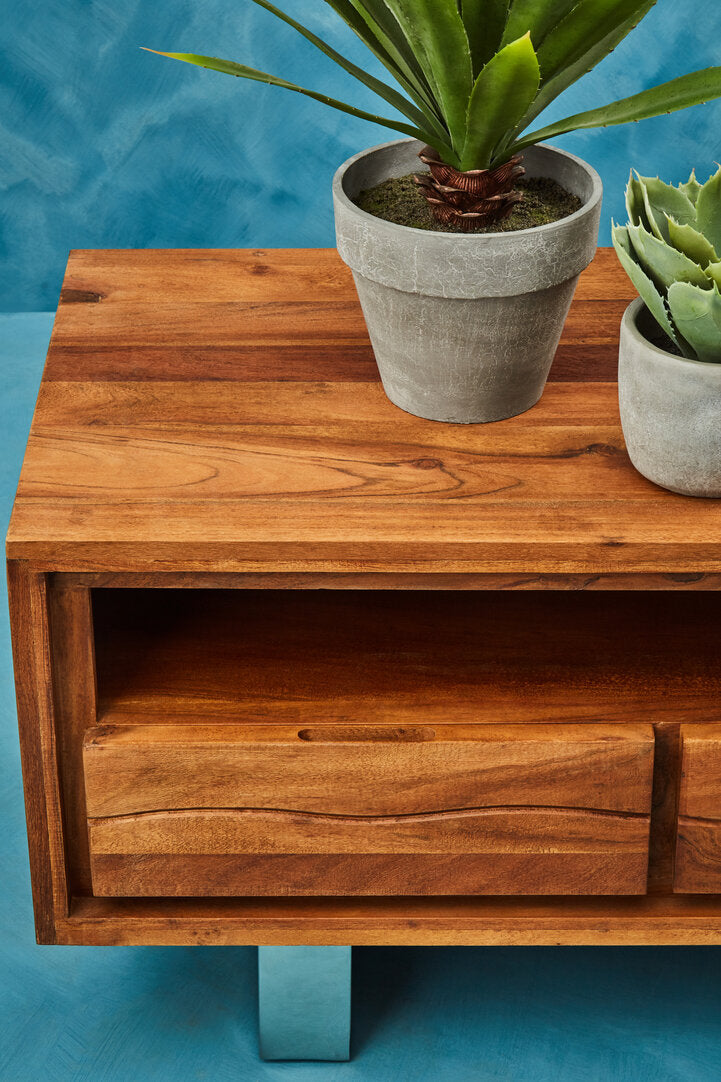 Oxford Acacia Wood Media Unit