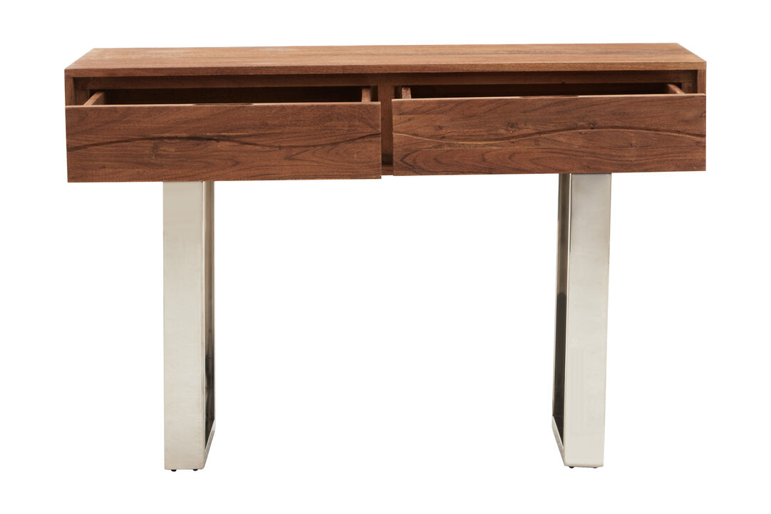 Oxford Acacia Wood Two Drawer Console Table