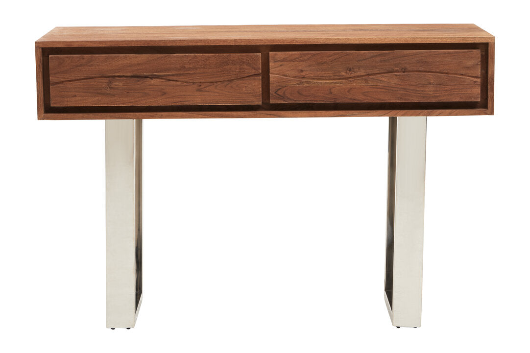 Oxford Acacia Wood Two Drawer Console Table