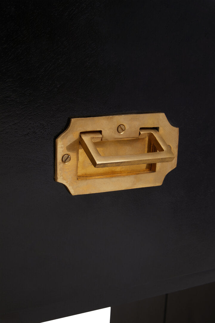 Savannah Two Drawer Black Mango Wood Console Table