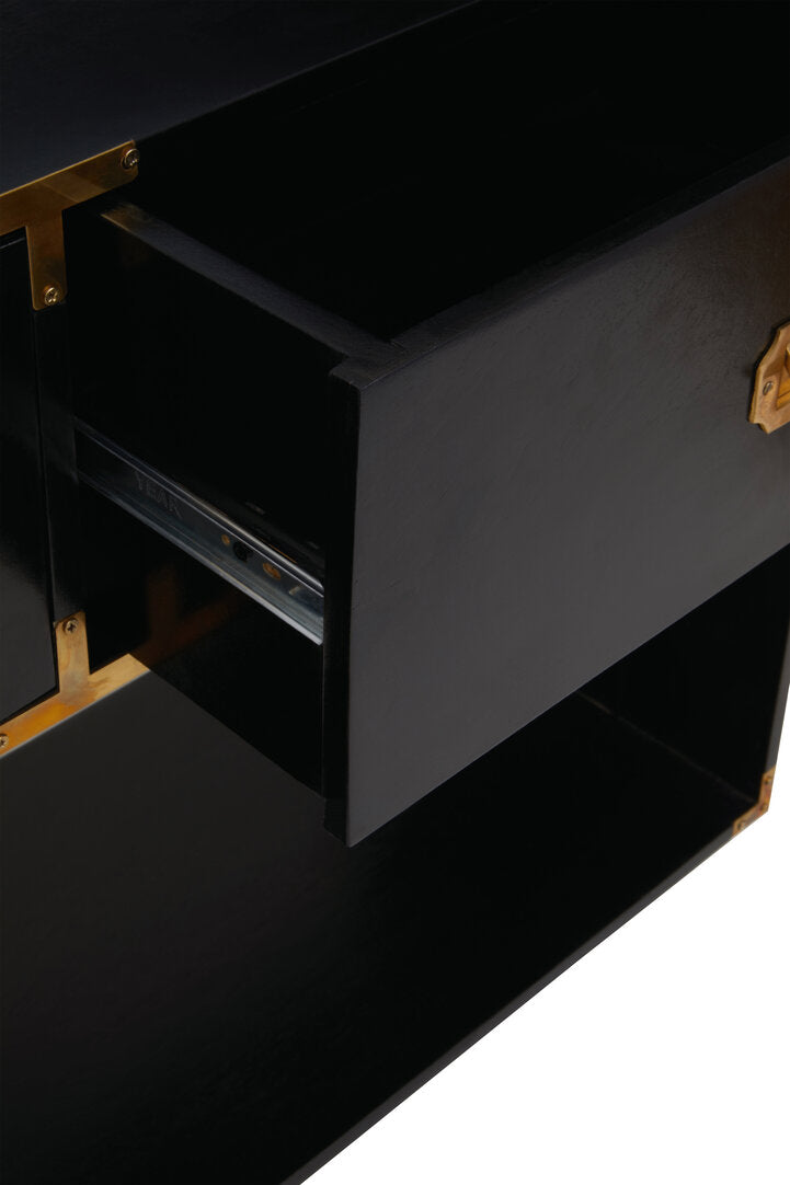 Savannah Two Drawer Black Mango Wood Console Table